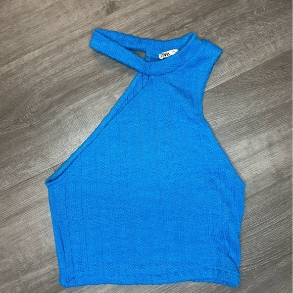 Zara Knit Asymmetrical Crop Tank Top - Picture 2 of 5